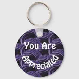 紫の黒丸に感謝感謝していす キーホルダー