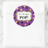 紫の黒金ゴールド赤ちゃんシャワー準備ポップ・アートの完了 ラウンドシール (バッグ)