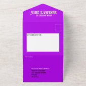 紫の黒3枚の写真30th Birthdayパーティー オールインワン招待状 (外側)