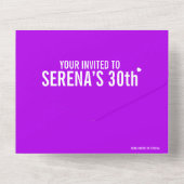 紫の黒3枚の写真30th Birthdayパーティー オールインワン招待状 (裏面)