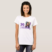 紫の30歳の誕生日おめでとうフォト Tシャツ (正面フル)