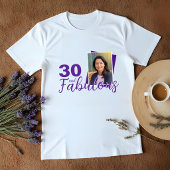 紫の30歳の誕生日おめでとうフォト Tシャツ