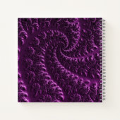紫の3Dマンデルブローフラクタルらせん曲線 ノートブック (裏面)