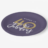 紫の40歳と素晴らしい誕生日パーティー  ペーパープレート (アングル)