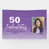 紫の50歳と素晴らしい50歳の誕生日写真 横断幕 (横)