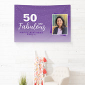 紫の50歳と素晴らしい50歳の誕生日写真 横断幕 (インサイチュ)