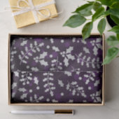 紫の《写真》ぼけ味と銀箔クリスマスホリー 薄葉紙 (ギフト)