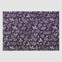 紫の《写真》ぼけ味と銀箔クリスマスホリー 薄葉紙