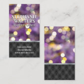 紫の《写真》ぼけ味ライト |パッドの背景 名刺 (正面/裏面)