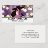 紫の《写真》ぼけ味背景 |ファッションモデルロゴ 名刺 (正面/裏面)