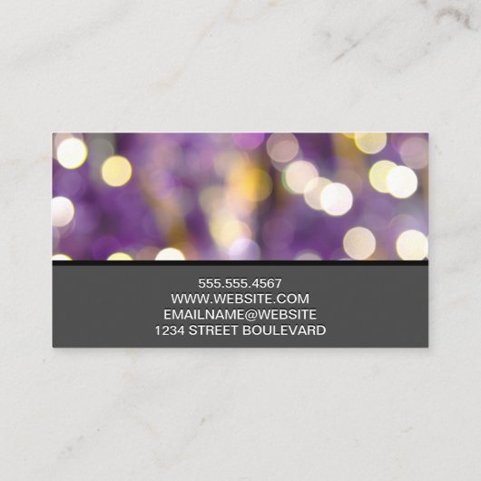 紫の《写真》ぼけ味背景 |ファッションモデル 名刺 (裏面)