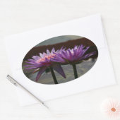紫の《植物》スイレンシール 楕円形シール (封筒)