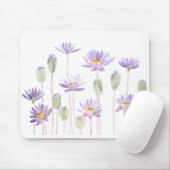 紫の《植物》スイレン水色(水平) マウスパッド (マウス)