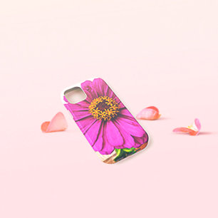 紫の《植物》百日草の花の開花iPhoneケース iPhone 13ケース