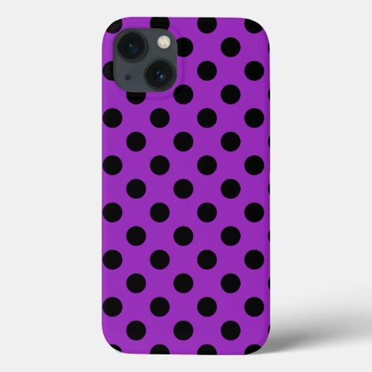 紫のCase-Mate iPhoneケースの黒い水玉模様 Case-Mate iPhoneケース (裏面)