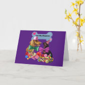 紫のLoveグリーティングカードに一致する私のweenies カード (黄色い花)