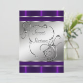 紫のSweet sixteenバースデーパーティ招待状 招待状 (スタンド正面)