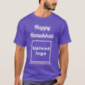 紫のTシャツにビジネスHanukkah挨拶 Tシャツ (正面)
