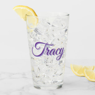 紫のTracyの女の子の名前 タンブラーグラス