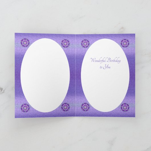 紫のW2誕生日カード カード (内部)