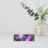 紫はっきりしたとピンクの星波銀河系 スキニー名刺 (スタンド正面)