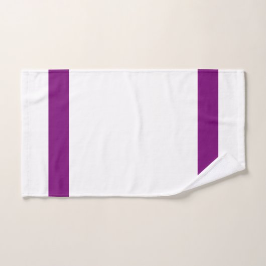 紫はっきりしたと白、オプションのモノグラム バスタオルセット (ハンドタオル)