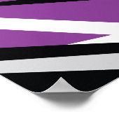 紫はっきりしたと黒のジグザグ抽象デザイン ポスター (角)