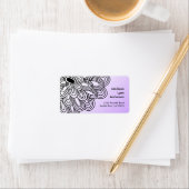 紫はっきりしたの差出人住所ラベルの花。 ラベル (インサイチュ)