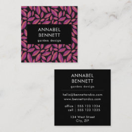 紫はっきりしたの葉花の庭のパターン スクエア名刺
