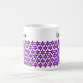紫はっきりしたクレマチス花パーソナライズされた柄 コーヒーマグカップ (中央)