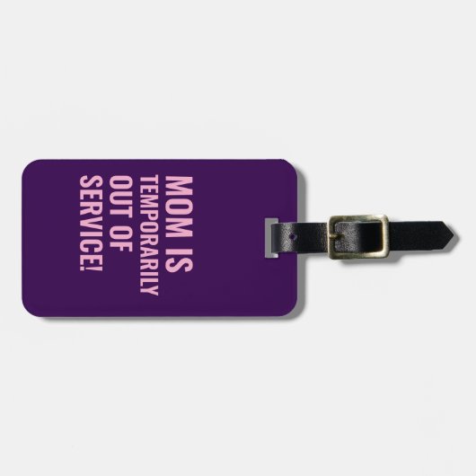 紫はっきりしたピンクの母の贈り物 ラゲッジタグ (正面横)