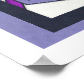 紫はっきりしたピンク幾何学模様抽象芸術工業Des ポスター (角)