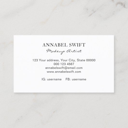 紫はっきりしたピンク金ゴールド抽象芸術水色 名刺 (裏面)