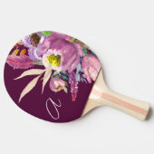 紫はっきりしたモノグラムのワインガーデンフローラ 卓球ラケット (横)