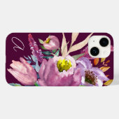 紫はっきりしたモノグラムのワインガーデンフローラ Case-Mate iPhoneケース (裏面 (横))