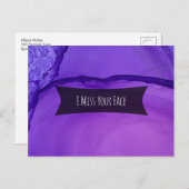 紫はっきりした抽象芸術アルコールインクイ恋しく思ズ顔 ポストカード (正面/裏面)