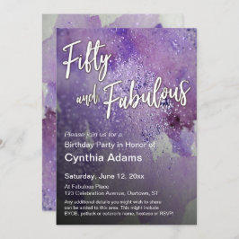 紫はっきりした水色グリッター50と素晴らしい 招待状