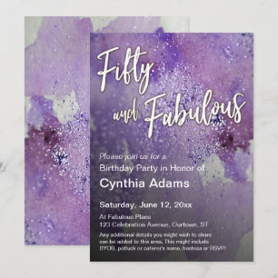 紫はっきりした水色グリッター50と素晴らしい 招待状