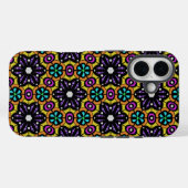 紫はっきりした紫色の花の幾何学模様 Case-Mate iPhoneケース (裏面 (横))