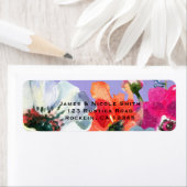 紫はっきりした絵を描フローラポップ・アートのブライダルシャワー ラベル (インサイチュ)