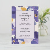 紫はっきりした花結婚式招待状 招待状 (スタンド正面)