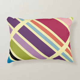 紫はっきりした青とオレンジ アクセントクッション