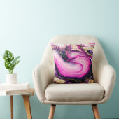 紫は大理石を渦巻き、グリッター金ゴールド クッション (椅子)