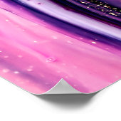 紫は大理石を渦巻き、グリッター金ゴールド ポスター (角)