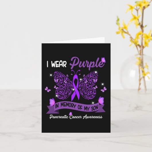 紫は息子の膵臓がんを思い出すために着ている カード (黄色い花)
