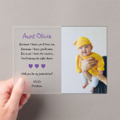 紫は私のゴッドマザー提案バプテスマになる アクリル招待状 (インサイチュ (ポータブル))