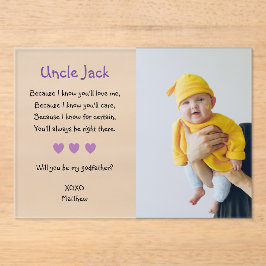 紫は私の神の提案バプテスマになる アクリル招待状