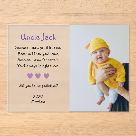 紫は私の神の提案バプテスマになる アクリル招待状 (正面)