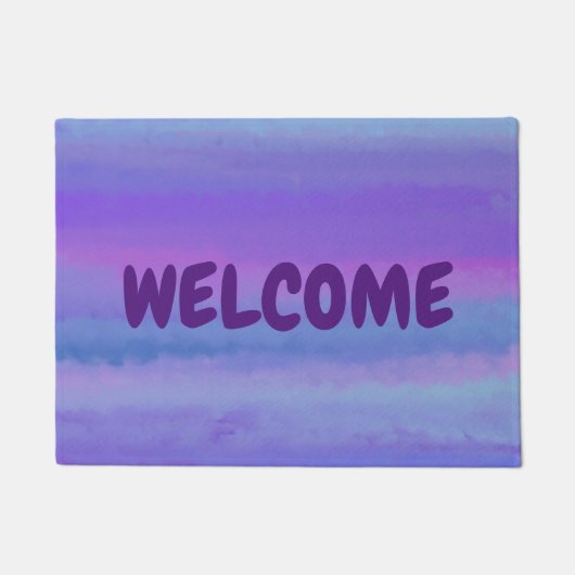 紫は私の色お気に入りの歓迎の書式 ドアマット (正面)