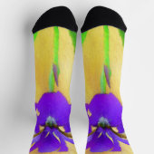 紫ひげアイリス絵画ズ – オリジナルフラワーアート ソックス (上部)